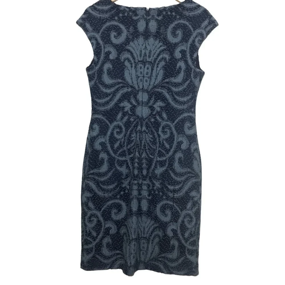 Julia Jordan Blue Crochet Lace Sheath Dress Cap Sleeve Women’s Size 8 - Picture 7 of 9